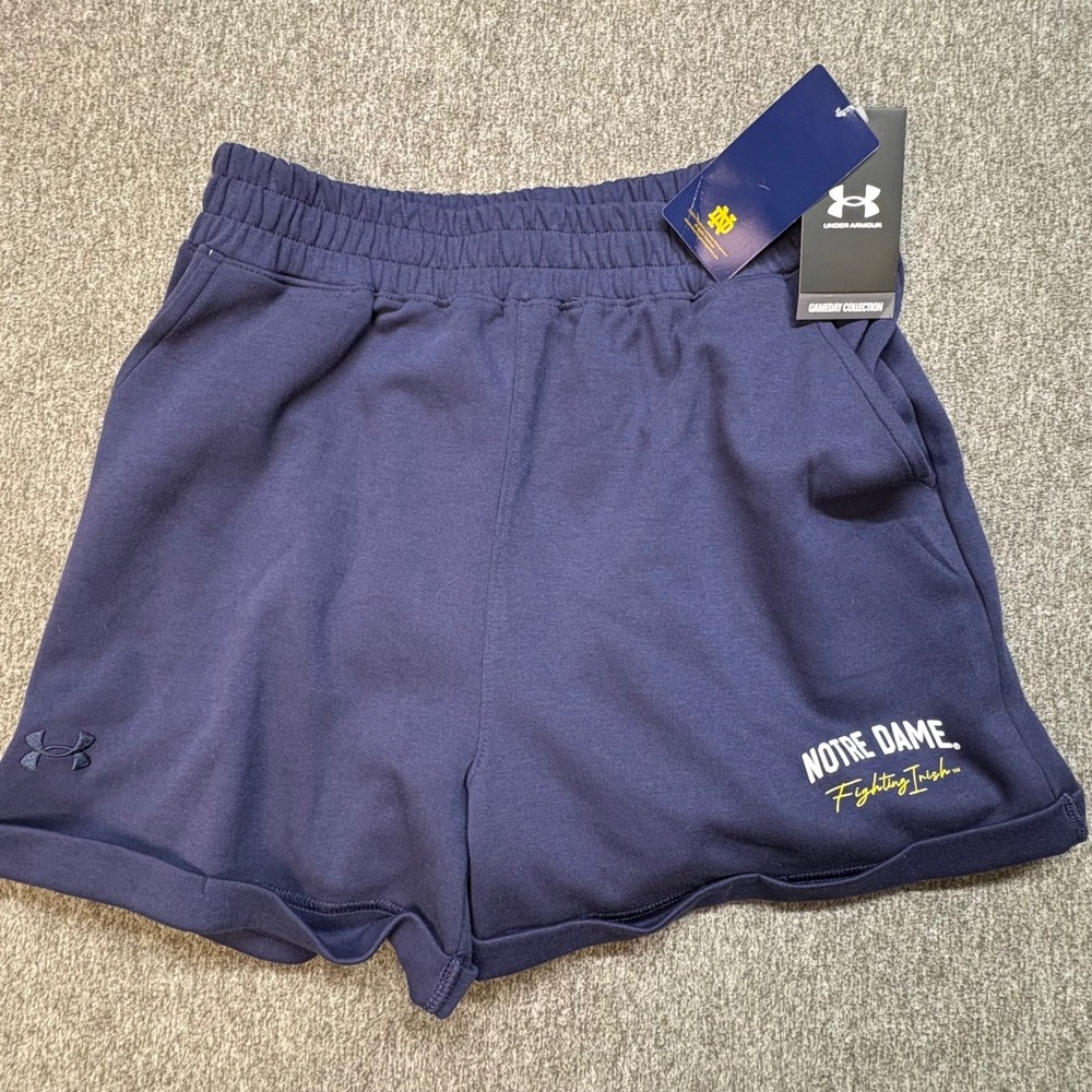 Under Armour Notre Dame Fighting Irish Navy Blue Sweat Shorts Women's M